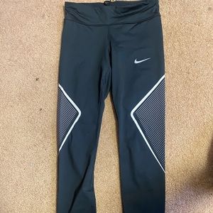 Nike full length leggings, black with white stripes